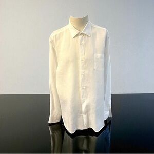 ALAN PAINE NEW WHITE CLASSIC LINEN SHIRT ENGLAND SIZE X-LARGE